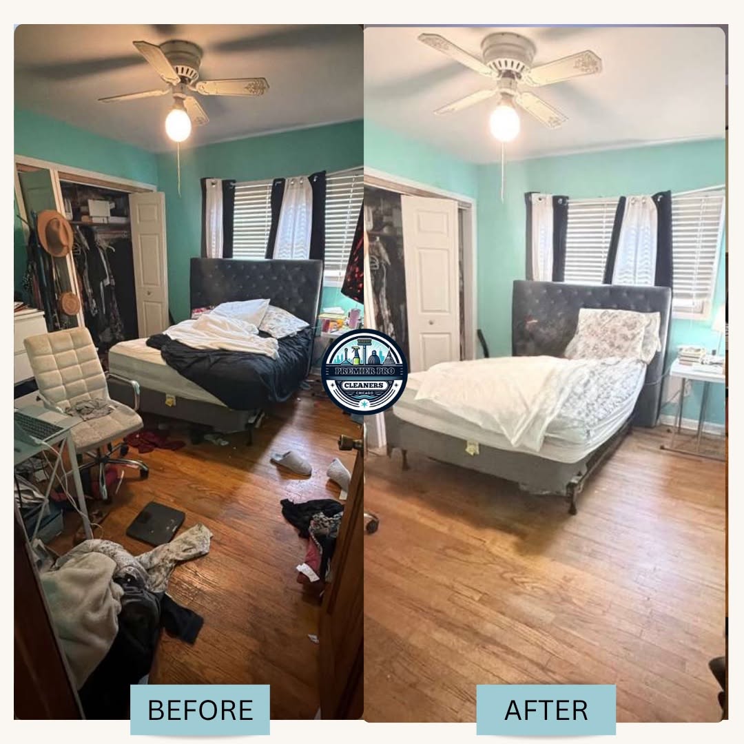 Before and after bedroom house cleaning Boca Raton