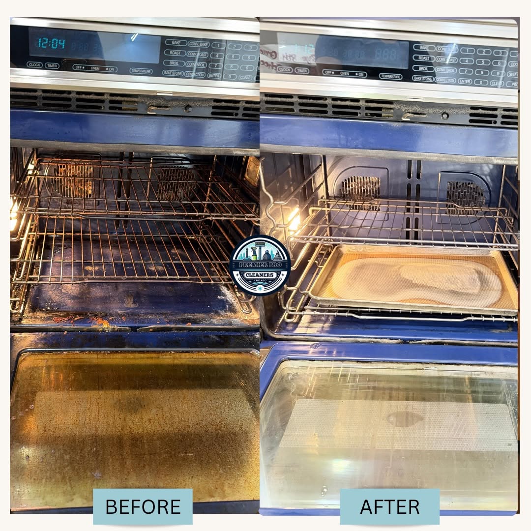 Before and after oven deep cleaning service