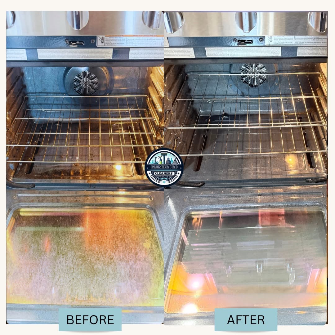 Before and after oven interior deep cleaning