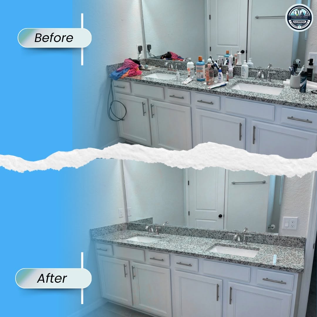 Before and after bathroom vanity cleaning in Boca Raton